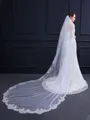 Trending Tulle With Lace Long Wedding Veils