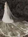 Gorgeous Tulle One-Tier Cathedral Bridal Veils With Applique