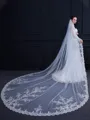 Graceful Tulle One-Tier Cathedral Bridal Veils With Applique