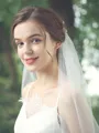 Attractive Tulle One-Tier Waltz Bridal Veils With Rhinestone/Hand-Made Flower