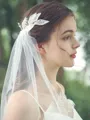 Fancy Tulle One-Tier Chapel Bridal Veils With Beading