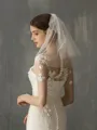 Attractive Tulle One-Tier Shoulder Veils With Imitation Pearl