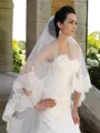 Graceful 2 Layer Tulle With Lace Long Wedding Veils
