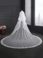 Fashion 2 Layer Tulle With Lace Long Wedding Veils