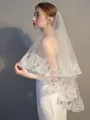 Charming 2 Layer Tulle With Lace Wedding Veils