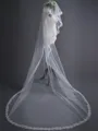 Beautiful Tulle With Lace Long Wedding Veils