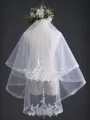 Graceful 2 Layer Tulle With Lace Wedding Veils