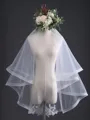 Graceful 2 Layer Tulle With Lace Wedding Veils
