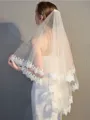 Trending 2 Layer Tulle With Lace Wedding Veils
