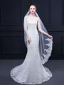 Beautiful Tulle With Lace Wedding Veils