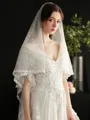 Gorgeous Tulle One-Tier Fingertip Bridal Veils With Imitation Pearl