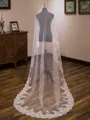 Elegant Tulle One-Tier Cathedral Bridal Veils With Applique