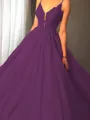 Ball-Gown Princess Spaghetti Straps Sleeveless Sweep Train Majestic Tulle Prom Dress With Applique