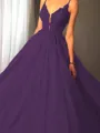 Ball-Gown Princess Spaghetti Straps Sleeveless Sweep Train Majestic Tulle Prom Dress With Applique