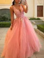 Ball-Gown Princess V-Neck Sleeveless Floor-Length Tulle Fairy-tale Prom Dress
