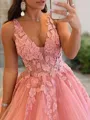 Ball-Gown Princess V-Neck Sleeveless Floor-Length Tulle Fairy-tale Prom Dress