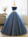 Ball-Gown Sweetheart Sleeveless Breathtaking Floor-Length Tulle Prom Dress With Beading