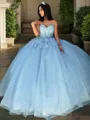 Ball-Gown Princess Sweetheart Sleeveless Sweep Train Tulle Splendid Prom Dress