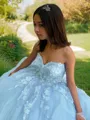 Ball-Gown Princess Sweetheart Sleeveless Sweep Train Tulle Splendid Prom Dress