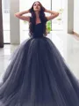 Ball Gown Princess Sweetheart Sleeveless Floor-Length Dreamy Tulle Prom Dress With Beading