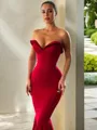 Trumpet/Mermaid Show-stopping Sweetheart Sleeveless Sweep Train Stretch Crepe Prom Dress