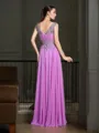 Sophisticated A-line Straps Sleeveless Floor-Length Chiffon Prom Dress With Beading
