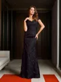 Trumpet/Mermaid V-Neck Short Sleeves Floor-Length Captivating Lace Prom Dress With Applique