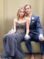 Trumpet/Mermaid Sweetheart Flattering Sleeveless Floor-Length Tulle Corset Prom Dress With Sequins