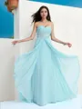 A-line Sweetheart Glam Sleeveless Floor-Length Chiffon Corset Prom Dress With Beading