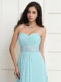 A-line Sweetheart Glam Sleeveless Floor-Length Chiffon Corset Prom Dress With Beading