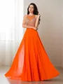 Trumpet/Mermaid Scoop Sleeveless Sweep Train Captivating Chiffon Prom Dress With Beading
