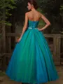 Ball-Gown Sweetheart Sleeveless Floor-Length Glamorous Organza Prom Dress With Beading