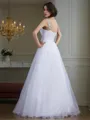 Ball-Gown Princess One-Shoulder Ethereal Sleeveless Floor-Length Tulle Prom Dress With Beading Applique