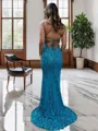 Perfect Sheath/Column V-Neck Sleeveless Sweep Train Prom Dress