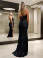 Trumpet/Mermaid Sweetheart Sleeveless Sweep Train Lustrous Sequins Prom Dress