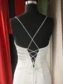 Sheath/Column Spaghetti Straps Body-contouring Sleeveless Sweep Train Silk like Satin Prom Dress