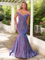 Trumpet/Mermaid Off-the-Shoulder Sleeveless Sweep Train Exquisite Prom Dress