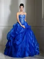 Ball-Gown Sweetheart Pretty Sleeveless Floor-Length Satin Prom Dress With Applique