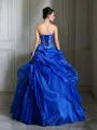 Ball-Gown Sweetheart Pretty Sleeveless Floor-Length Satin Prom Dress With Applique