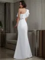 Alluring Trumpet/Mermaid One-Shoulder Sleeveless Floor-Length Taffeta Prom Dress With Ruffles