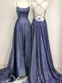 A-line Spaghetti Straps Sleeveless Sweep Train Exquisite Prom Dress