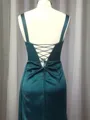 Sheath/Column Straps Alluring Sleeveless Sweep Train Silk like Satin Corset Prom Dress