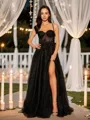A-line Spaghetti Straps Modest Sleeveless Floor-Length Prom Dresses