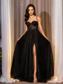 A-line Spaghetti Straps Modest Sleeveless Floor-Length Prom Dresses