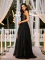 A-line Spaghetti Straps Modest Sleeveless Floor-Length Prom Dresses