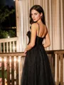 A-line Spaghetti Straps Modest Sleeveless Floor-Length Prom Dresses