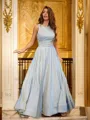 A-line Scoop Charming Sleeveless Floor-Length Prom Dresses