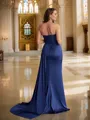 Sheath/Column Sweetheart Bodycon Sleeveless Floor-Length Silk like Satin Prom Dresses