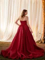 Sheath/Column Spaghetti Straps Elegant Sleeveless Chapel Train Satin Prom Dresses