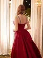 Sheath/Column Spaghetti Straps Elegant Sleeveless Chapel Train Satin Prom Dresses
